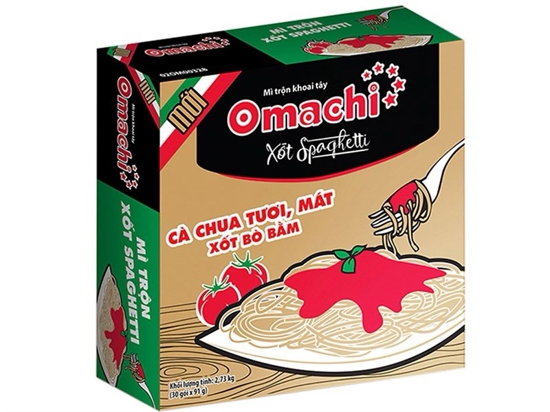 Mì trộn Omachi xốt spaghetti gói 91g - bịch 5