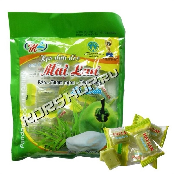 Kẹo dừa dẻo dứa 250g Mai Lan - gói